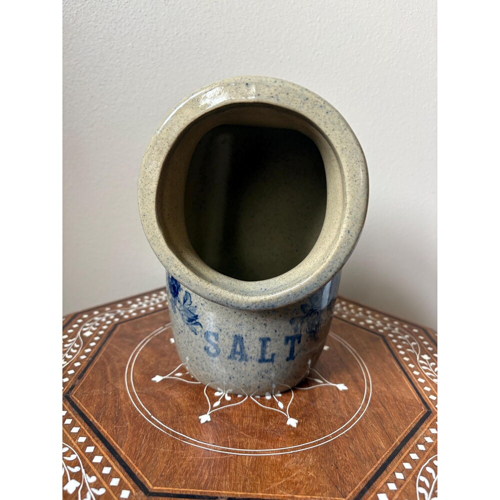 Vintage Speckled Stoneware Salt Crock